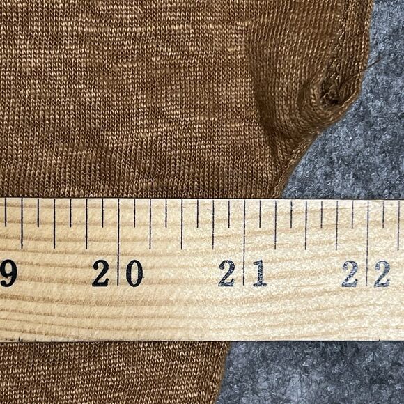 Rachel Zoe 100% Linen V-Neck Tee T-shirt Women's L Rust Brown Shirt NWT - Picture 6 of 11